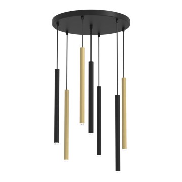 Chandelier on a string MONZA 7xG9/8W/230V black/gold