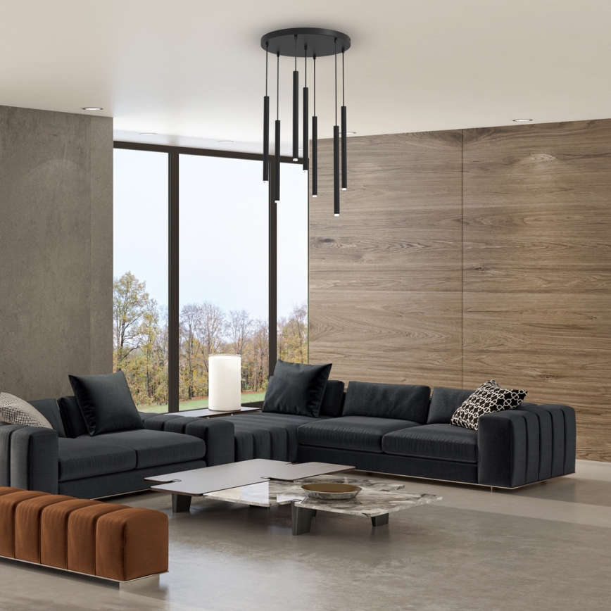 Chandelier on a string MONZA 7xG9/8W/230V black