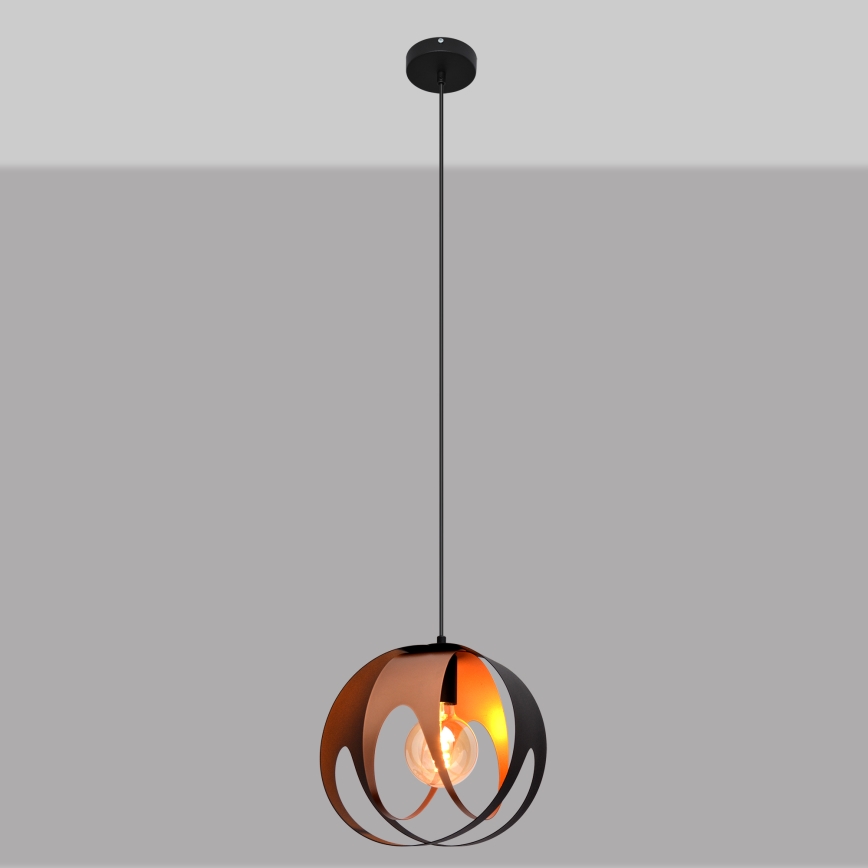 Chandelier on a string MOONLIGHT 1xE27/15W/230V black/copper