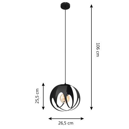 Chandelier on a string MOONLIGHT 1xE27/15W/230V black