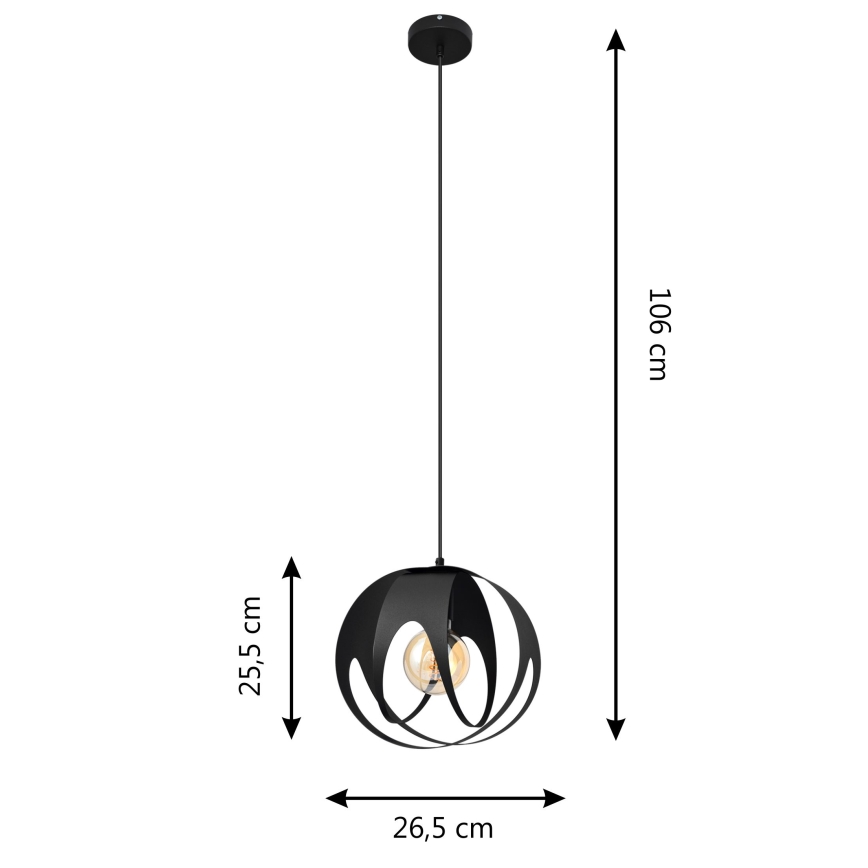 Chandelier on a string MOONLIGHT 1xE27/15W/230V black