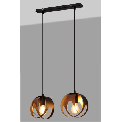 Chandelier on a string MOONLIGHT 2xE27/15W/230V black/copper