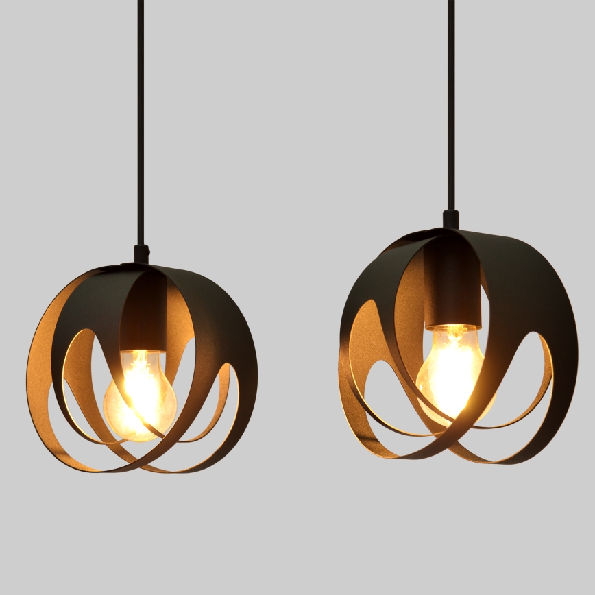Chandelier on a string MOONLIGHT 2xE27/15W/230V black