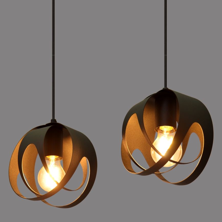 Chandelier on a string MOONLIGHT 2xE27/15W/230V black
