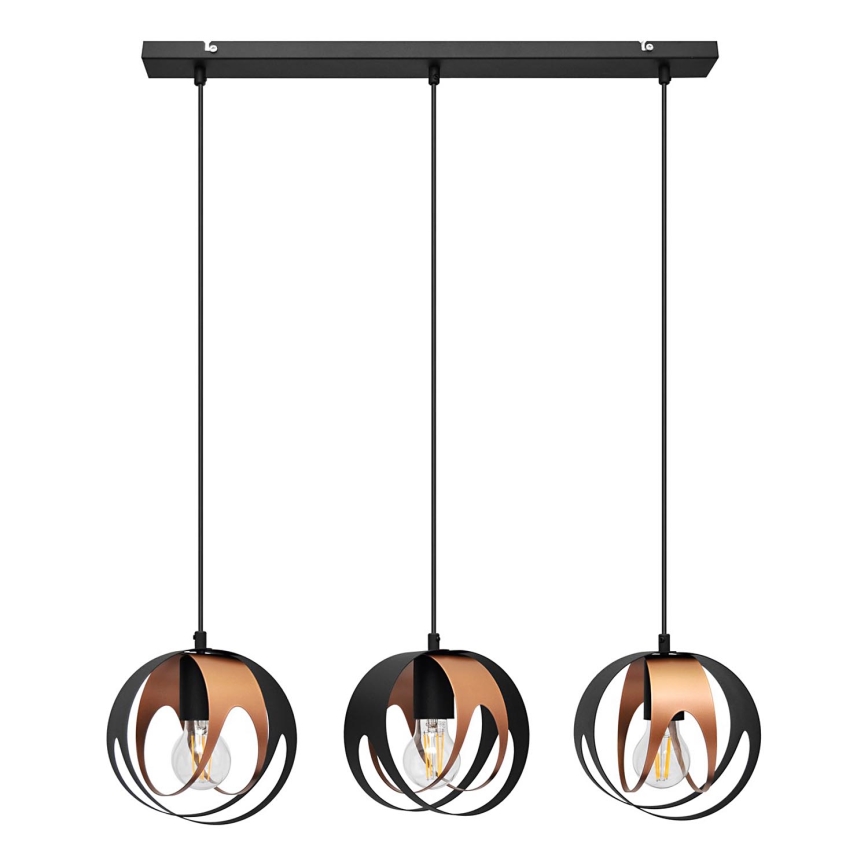 Chandelier on a string MOONLIGHT 3xE27/15W/230V black/copper