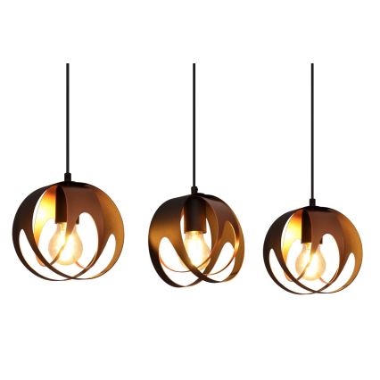 Chandelier on a string MOONLIGHT 3xE27/15W/230V black/copper