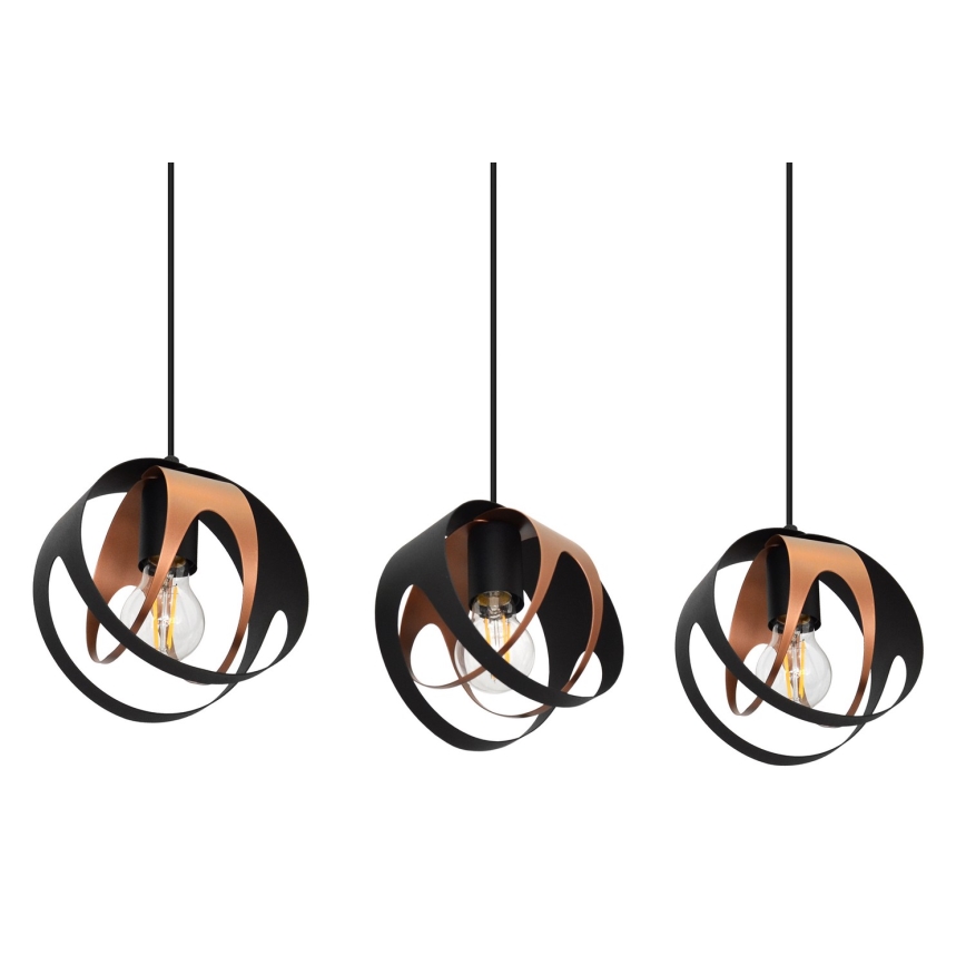 Chandelier on a string MOONLIGHT 3xE27/15W/230V black/copper