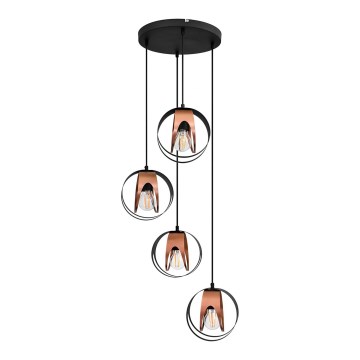 Chandelier on a string MOONLIGHT 4xE27/15W/230V black/copper