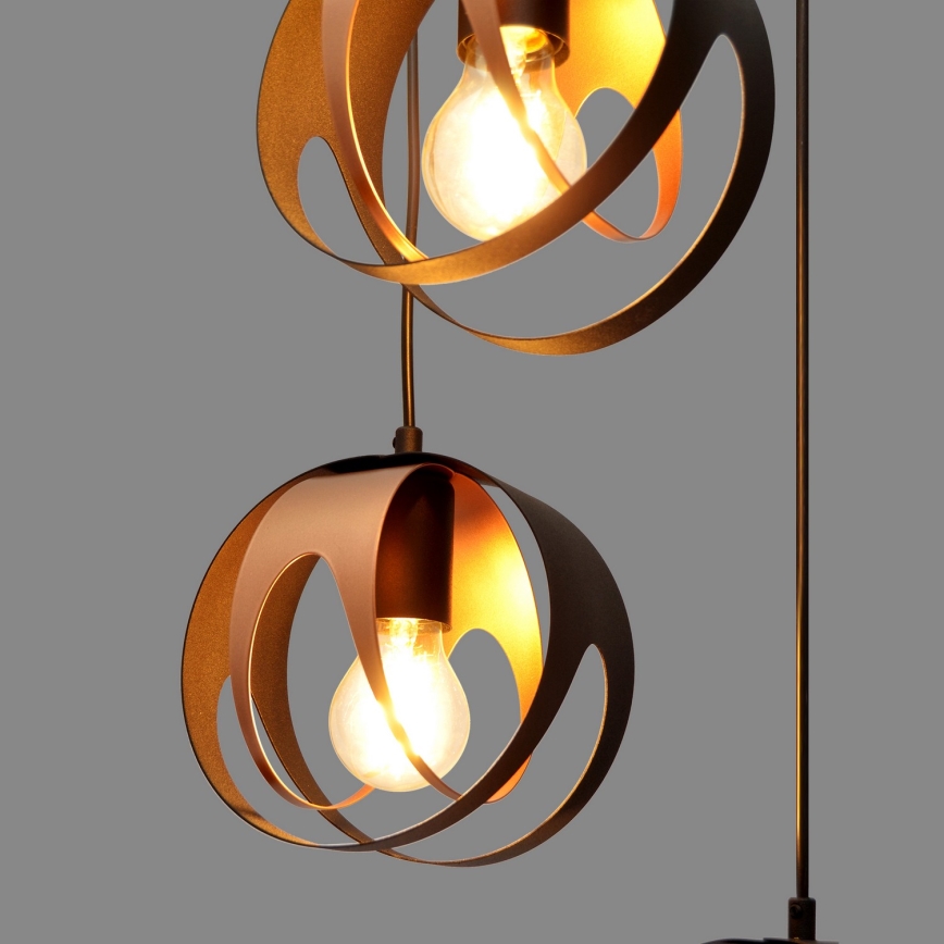 Chandelier on a string MOONLIGHT 4xE27/15W/230V black/copper