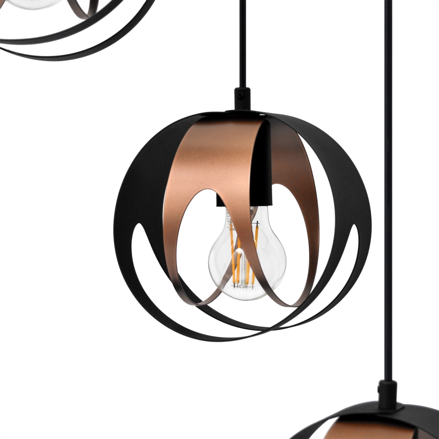 Chandelier on a string MOONLIGHT 4xE27/15W/230V black/copper