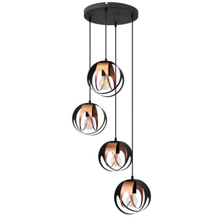 Chandelier on a string MOONLIGHT 4xE27/15W/230V black/copper