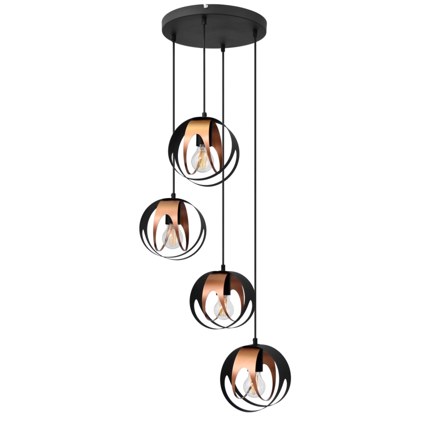 Chandelier on a string MOONLIGHT 4xE27/15W/230V black/copper