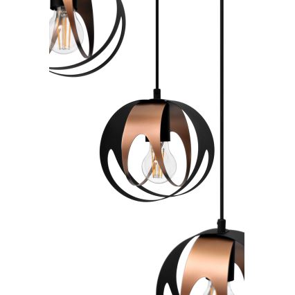 Chandelier on a string MOONLIGHT 4xE27/15W/230V black/copper