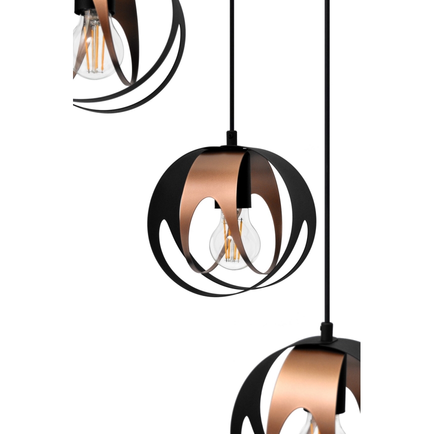 Chandelier on a string MOONLIGHT 4xE27/15W/230V black/copper