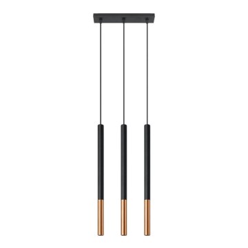 Chandelier on a string MOSAIC 3xG9/12W/230V black/copper