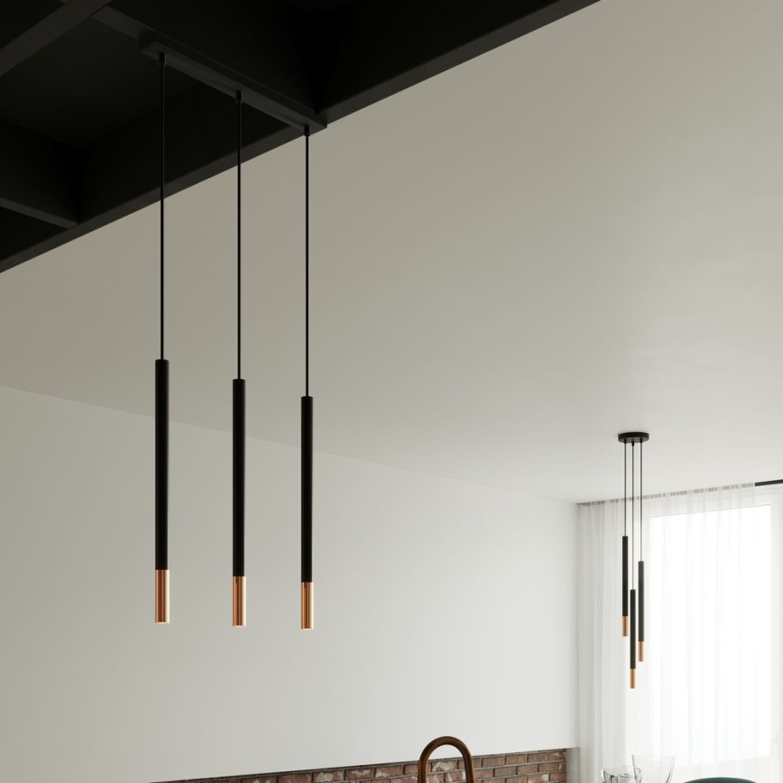 Chandelier on a string MOSAIC 3xG9/12W/230V black/copper