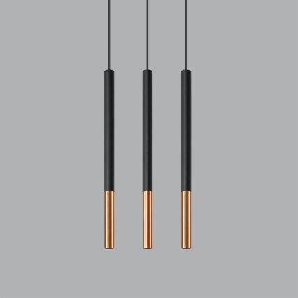 Chandelier on a string MOSAIC 3xG9/12W/230V black/copper