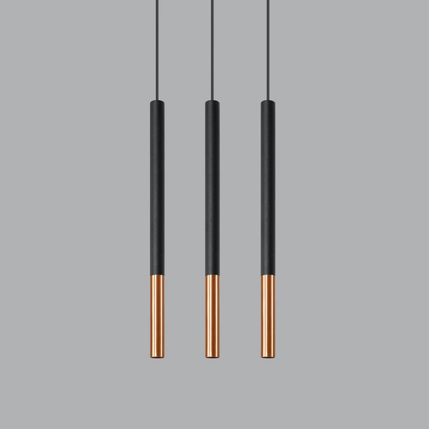 Chandelier on a string MOSAIC 3xG9/12W/230V black/copper
