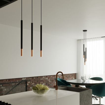 Chandelier on a string MOSAIC 3xG9/12W/230V black/copper