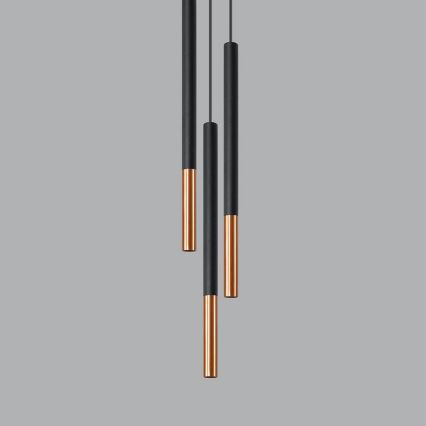 Chandelier on a string MOSAIC 3xG9/12W/230V black/copper