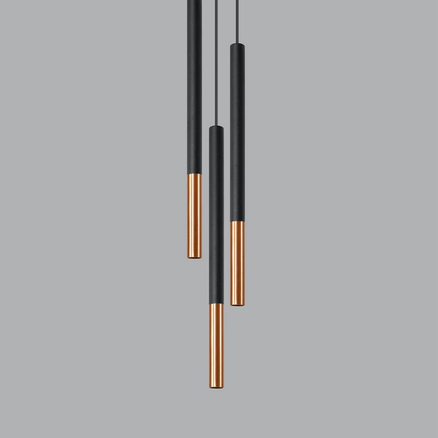 Chandelier on a string MOSAIC 3xG9/12W/230V black/copper