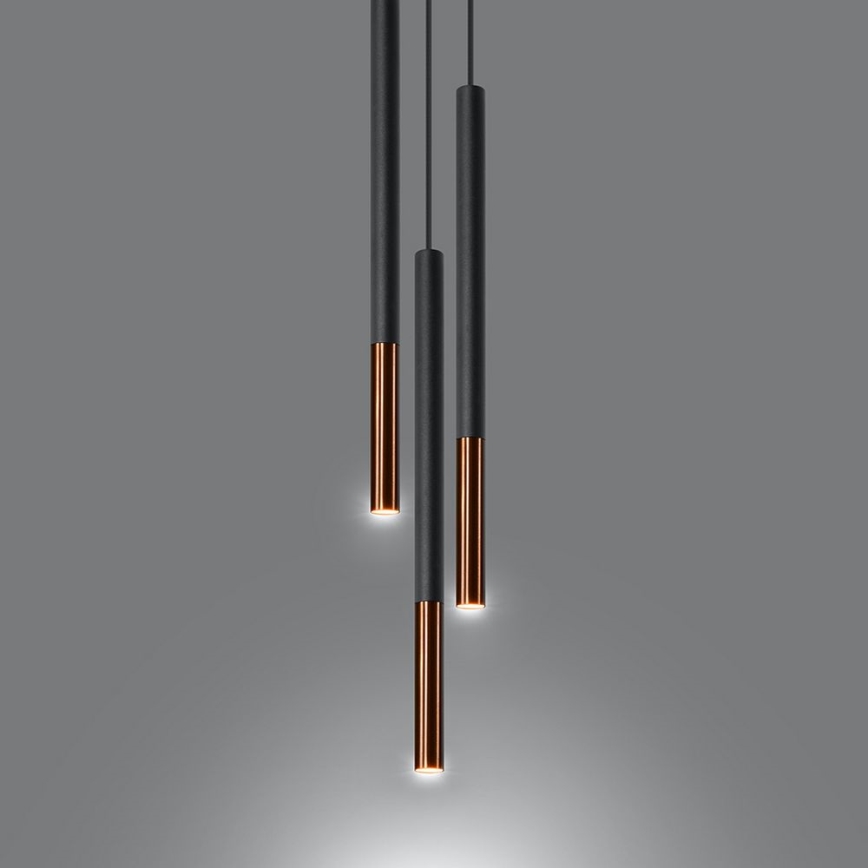 Chandelier on a string MOSAIC 3xG9/12W/230V black/copper