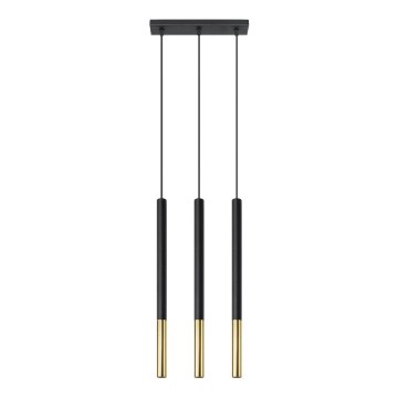 Chandelier on a string MOSAIC 3xG9/12W/230V black/golden