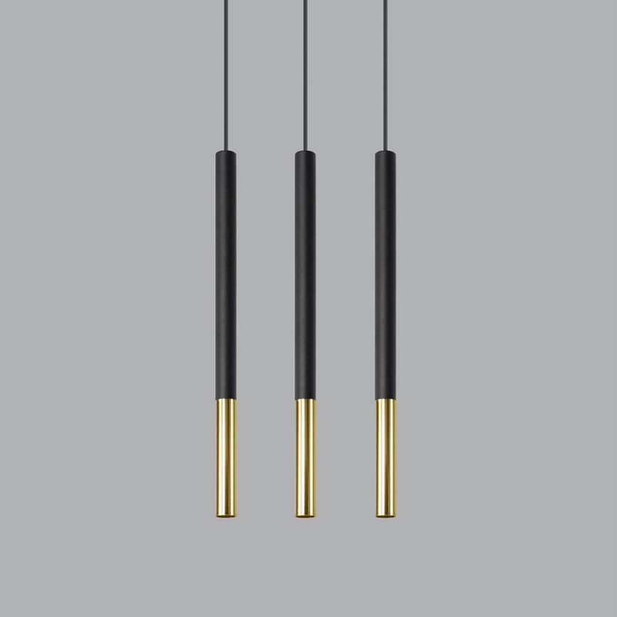 Chandelier on a string MOSAIC 3xG9/12W/230V black/golden