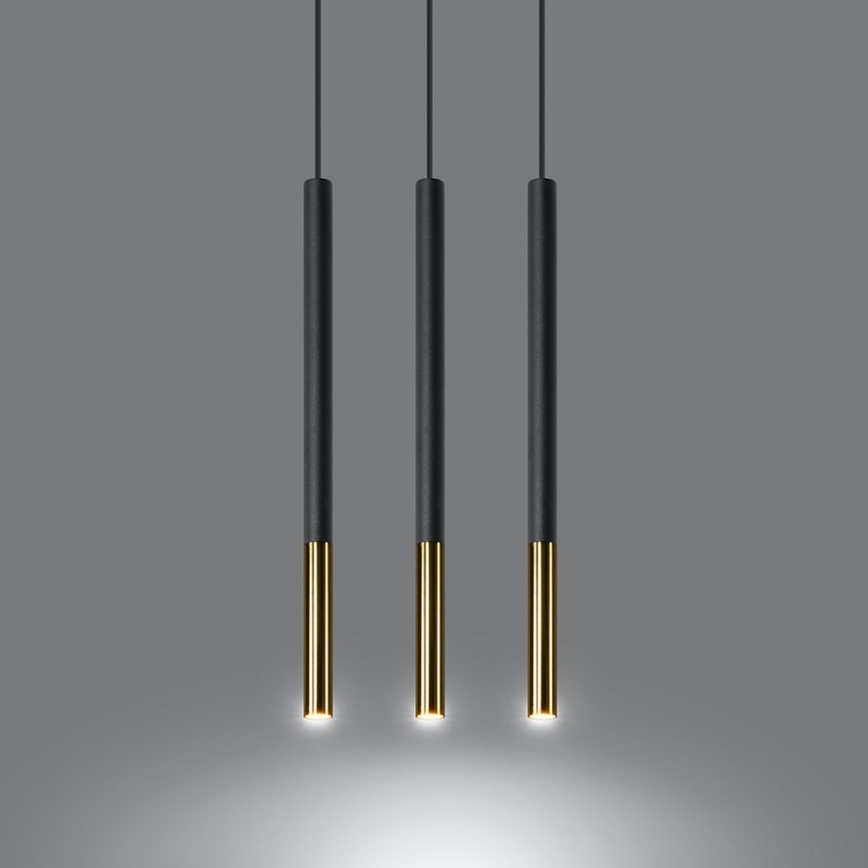 Chandelier on a string MOSAIC 3xG9/12W/230V black/golden