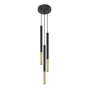 Chandelier on a string MOSAIC 3xG9/12W/230V black/golden