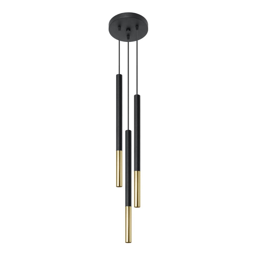 Chandelier on a string MOSAIC 3xG9/12W/230V black/golden