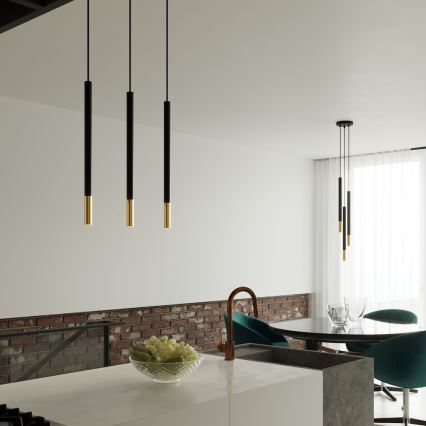 Chandelier on a string MOSAIC 3xG9/12W/230V black/golden