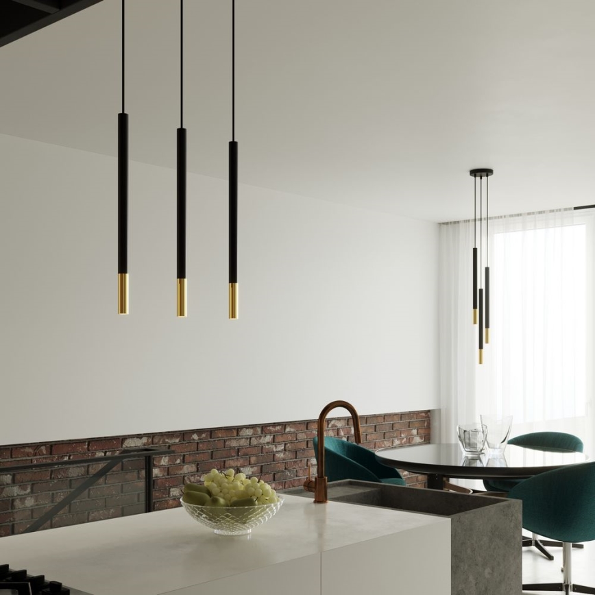 Chandelier on a string MOSAIC 3xG9/12W/230V black/golden