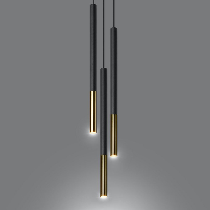 Chandelier on a string MOSAIC 3xG9/12W/230V black/golden