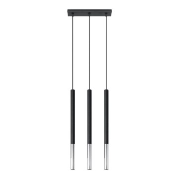 Chandelier on a string MOSAIC 3xG9/12W/230V black/shiny chrome