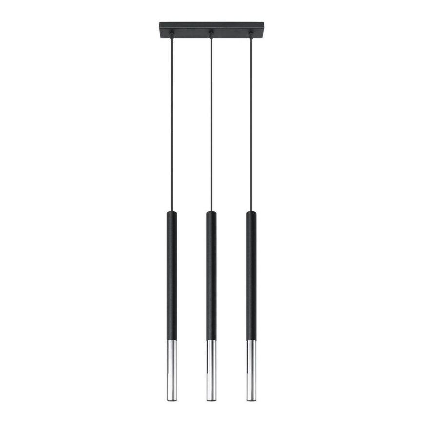 Chandelier on a string MOSAIC 3xG9/12W/230V black/shiny chrome