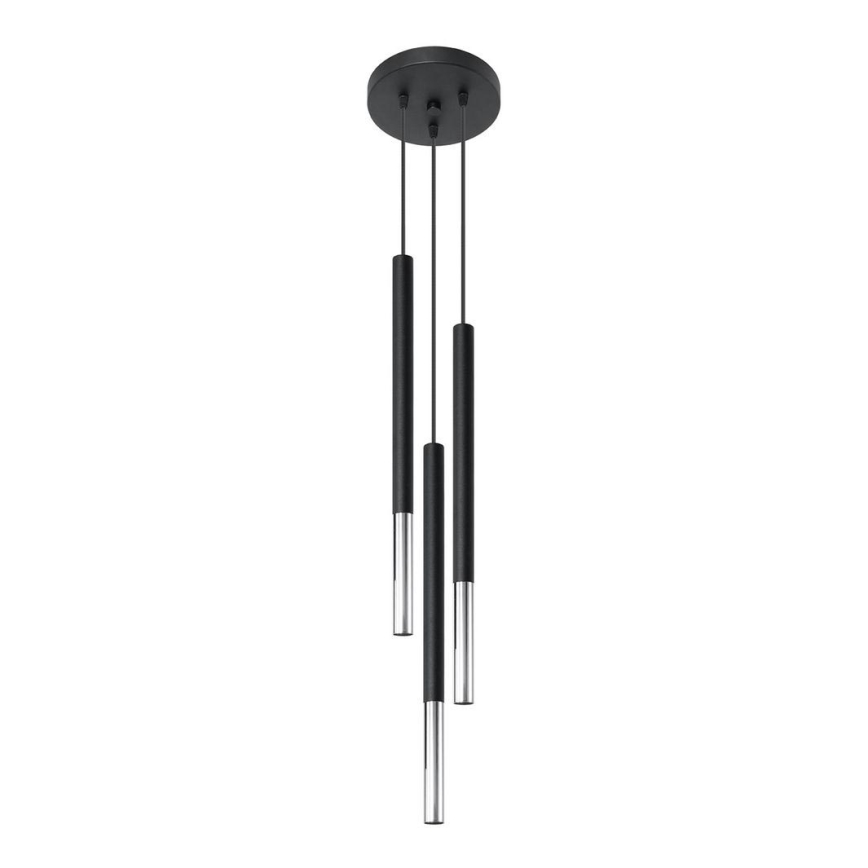 Chandelier on a string MOSAIC 3xG9/12W/230V black/shiny chrome