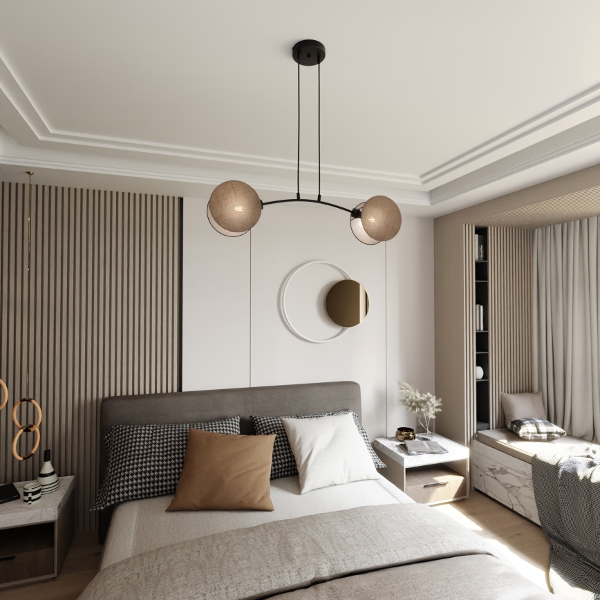Chandelier on a string MOTIF 2xE27/15W/230V beige