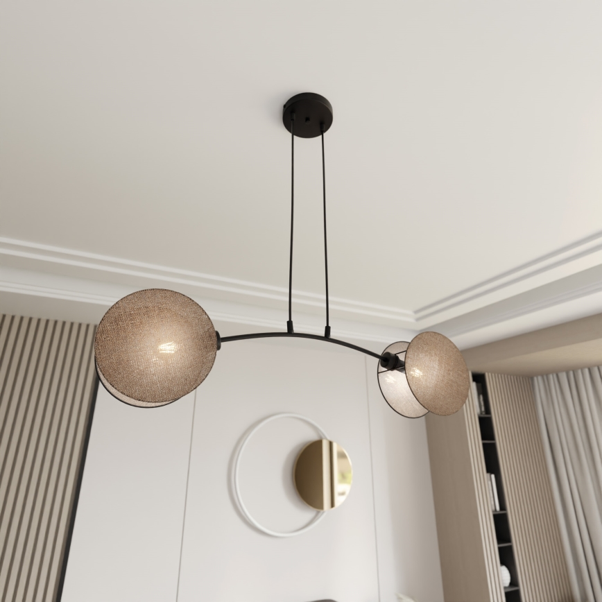 Chandelier on a string MOTIF 2xE27/15W/230V beige
