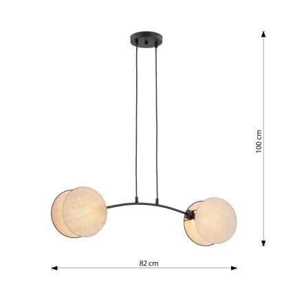 Chandelier on a string MOTIF 2xE27/15W/230V beige