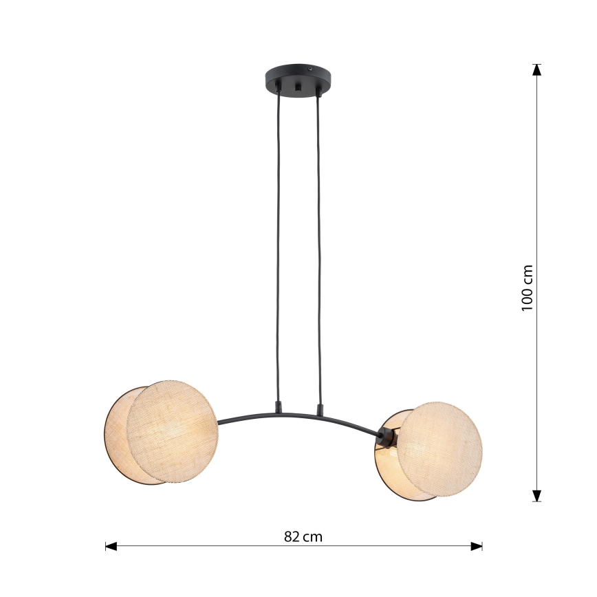 Chandelier on a string MOTIF 2xE27/15W/230V beige