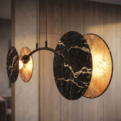 Chandelier on a string MOTIF 2xE27/15W/230V black/gold