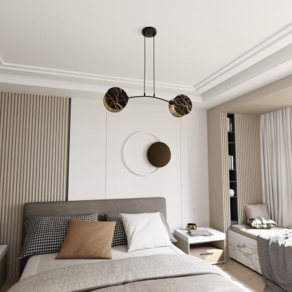 Chandelier on a string MOTIF 2xE27/15W/230V black/gold