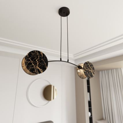 Chandelier on a string MOTIF 2xE27/15W/230V black/gold