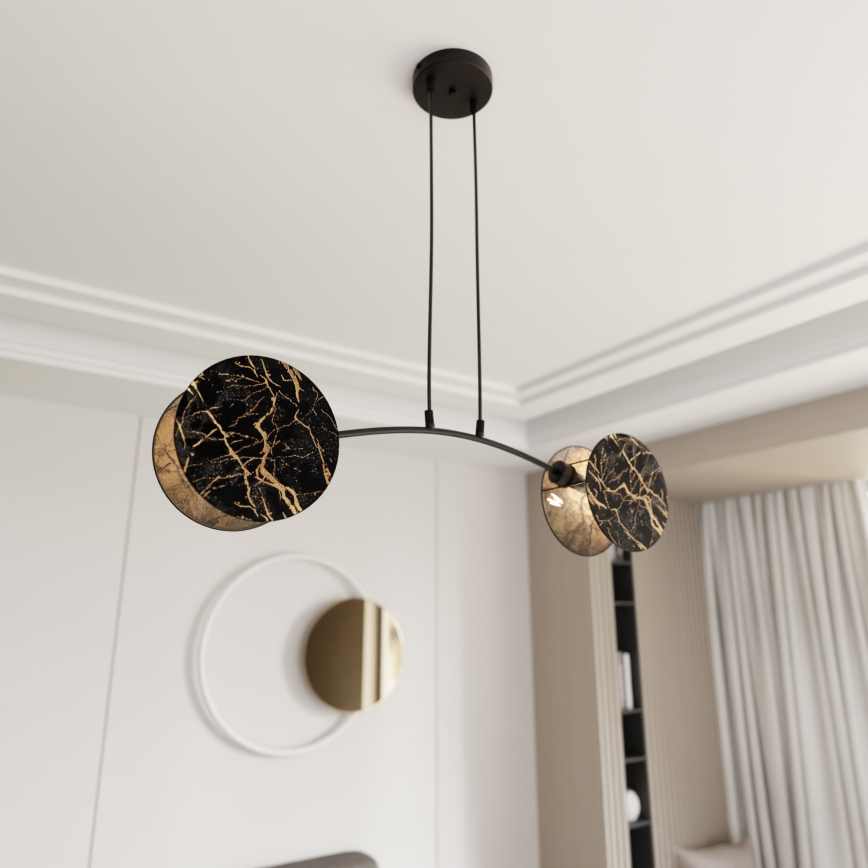 Chandelier on a string MOTIF 2xE27/15W/230V black/gold