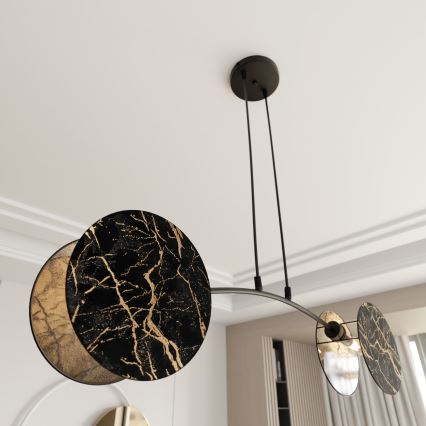 Chandelier on a string MOTIF 2xE27/15W/230V black/gold