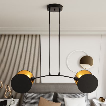 Chandelier on a string MOTIF 2xE27/15W/230V black