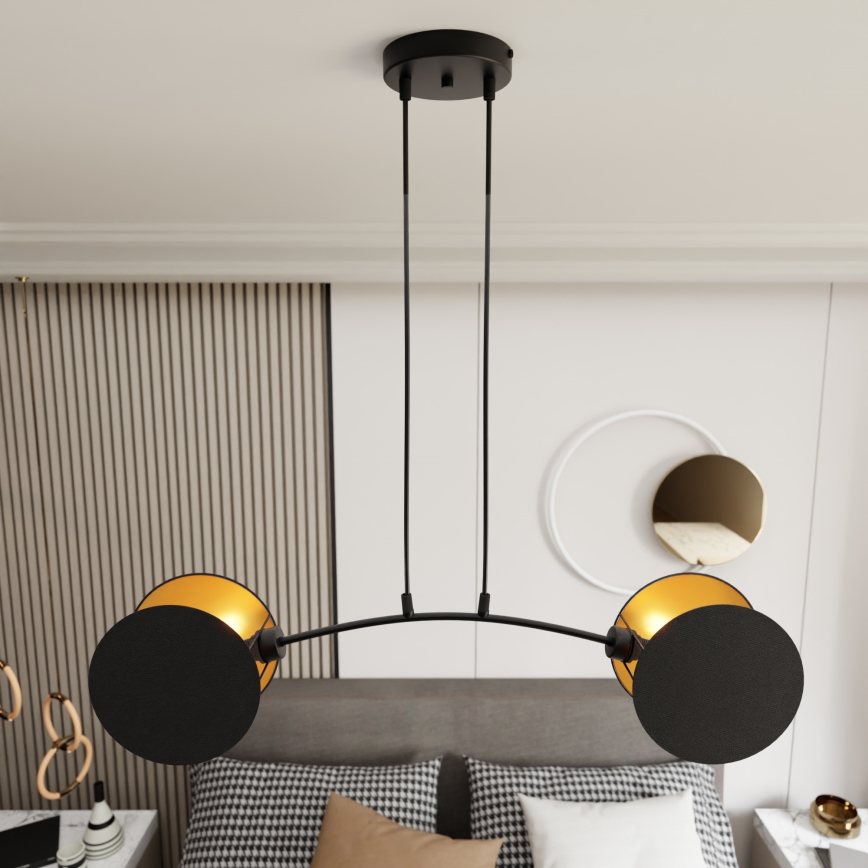 Chandelier on a string MOTIF 2xE27/15W/230V black