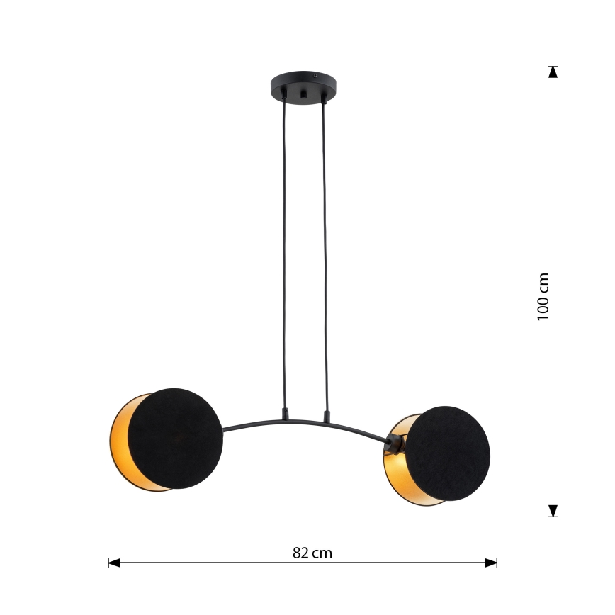 Chandelier on a string MOTIF 2xE27/15W/230V black