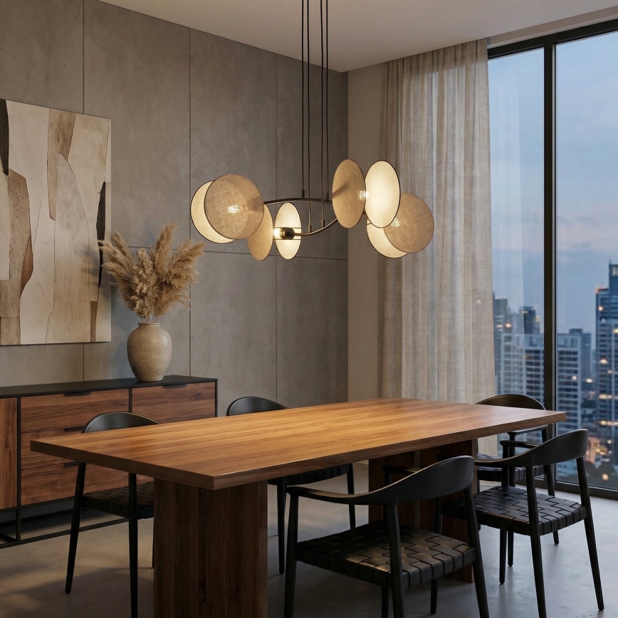 Chandelier on a string MOTIF 4xE14/10W/230V beige